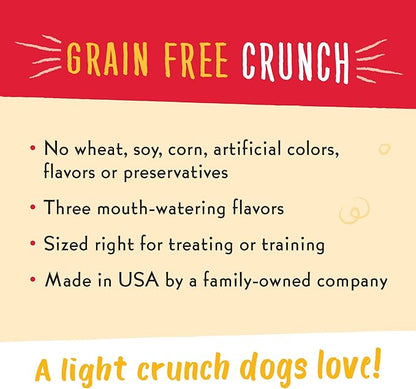 Charlee Bear Crunch Grain Free Dog Treat, Turkey, SweetPotato & Apple, 8 Ounce Resealable-Bag/Low Calorie Training Treat for Dogs. Limited Ingredient-Healthy-Crunchy Dog Snack, Made in USA (Pack of 2)