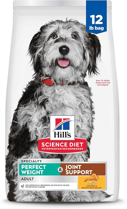 Hill's Science Diet Adult Perfect Weight & Joint Support Dry Dog Food, Chicken, 25 lb. Bag