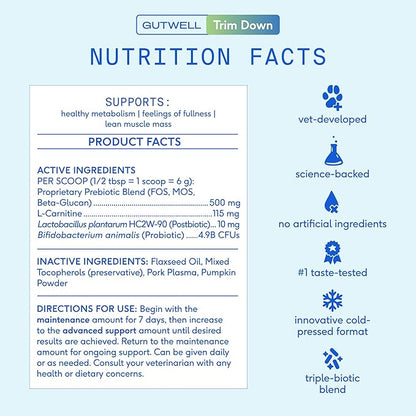 Native Pet Lean & Strong Bundle: GutWell Trim Down - Dog Weight Loss Supplement & Goat Milk for Dogs - Organic Goat Milk Powder - Puppy Formula Dairy Replacement Packed with Protein - 60 Scoops