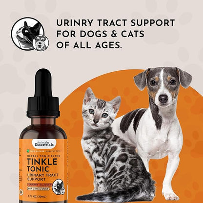 Animal Essentials Tinkle Tonic - Dog & Cat Urinary Tract Support, Kidney Supplement, Supports Urinary Tract, Bladder Health for Pets, with Marshmallow - 1 fl oz