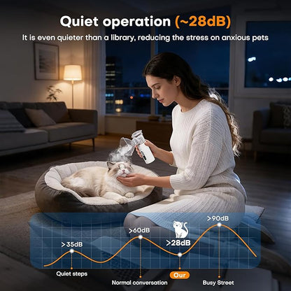 Cat Nebulizer for Breathing Problems, Low-Noise pet Spray, Suitable for Cats and Dogs (Small Cats and Small Dogs)