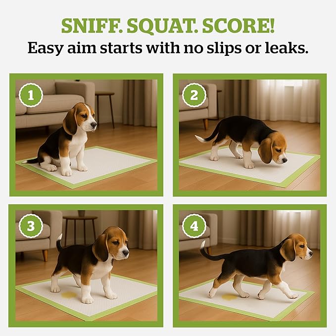Pogi’s Puppy Pads with Sticky Tabs – Medium, Super Absorbent, Odor Blocking, 20-Count (18x24in)