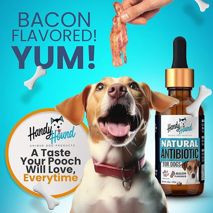 Natural Immune Support for Dogs - Herbal Supplement for Cough, Urinary Tract, Skin & Itch Support - Bacon Flavor (4 Oz)
