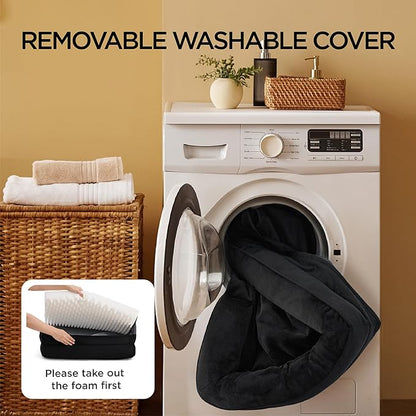 Bedsure Orthopedic Dog Beds for Small Dogs - Washable Small Dog Cat Bed Waterproof, Comfort Pet Couch Sofa with Washable Removable Cover, Pets Bed with Nonskid Bottom, Black, 24"