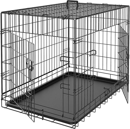 Pet Republic Dog Crates for Large Dogs Folding Metal Wire Dog Gage Double Door 30/36/42Inches Dog Kennel Indoor Outdoor Pet Grates