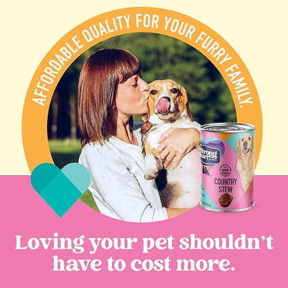 A Strong Heart Wet Dog Food, Country Stew, Made with Real Beef, Peas, & Carrots, Made in The USA, 13.2 oz Can (Pack of 12)