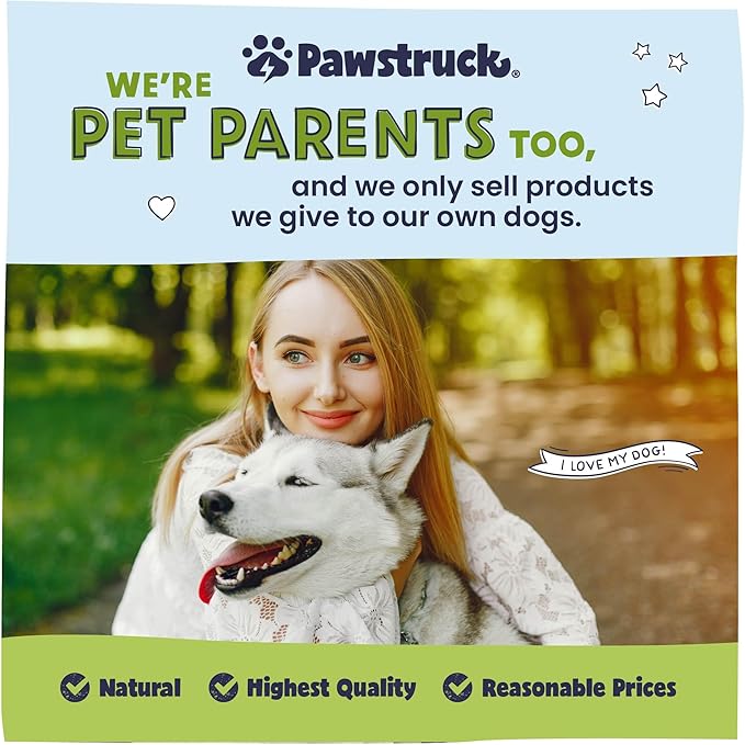 Pawstruck Natural Knee Cap Dog Bones - Treats for Aggressive Chewers, Low Fat & High Protein Chews, Beef Flavor, Long-Lasting Rawhide Alternatives - 10 Pack, Packaging May Vary