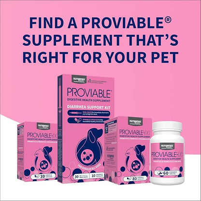 Nutramax Proviable Probiotics for Small Dogs and Cats, Diarrhea Support Kit, Digestive Health Supplement with Multiple Strains of Bacteria, Plus Prebiotics, Kaolin and Pectin, 15 ml Paste and 10 Capsules