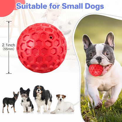 Indestructible Squeaky Dog Balls Puppy Toys, Interactive Dog Toys for Small Dogs, Puppy Chew Toys for Teething and Relax, Dog Chew Toy Balls Small Dog Toys for Small Breed, Outdoor Dog Toys