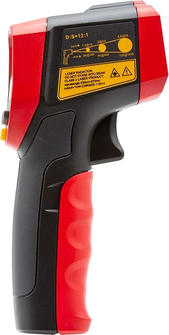Triplett IRT350 Non-Contact 12:1 Infrared Thermometer with Circular Laser Indicator and Certificate of Calibration to NIST, -4 to 1112°F (-20 to 600°C)