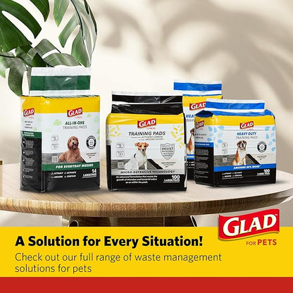 Glad for Pets Black Charcoal Puppy Pads - Super Absorbent Disposable Dog Pee Pad, Potty Training, Dog Crate and Indoor Use 23" x 23" - 30 Count - 6 Pack