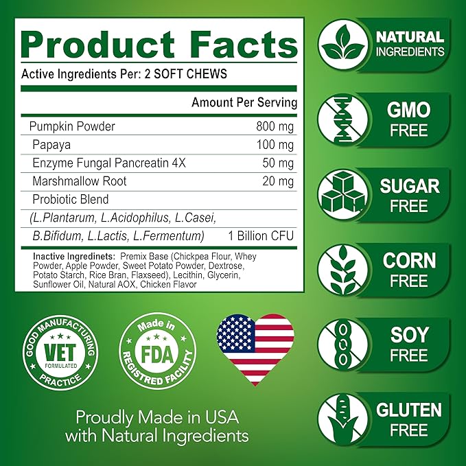 (2 Pack) Probiotics for Dogs - Dog Probiotics and Digestive Enzymes for Gut Health, Itchy Skin, Allergies, Immunity, Yeast Balance - Prebiotics - Reduce Diarrhea, Gas - 240 Probiotic Chews for Dogs