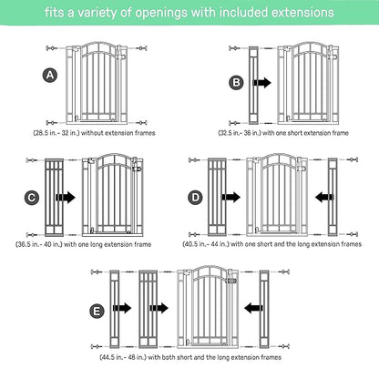 Ingenuity Multi-Use Decorative Extra Tall Walk-Thru Baby Gate, Fits Openings 28.5-48 Inch (Pack of 1), Black Metal, for Doorways and Stairways, 36' Tall Baby and Pet Gate, Black, One Size