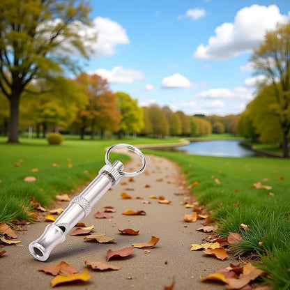 Jinshining Silver Adjustable Ultrasonic Dog Whistle,Portable Whistle Pet Whistle Supersonic Whistle Dog Whistles for Pet Training，Training and Behavior Aids，Dog Whistles