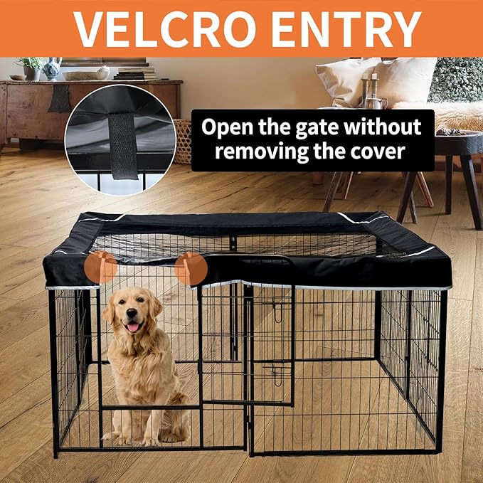 PJYuCien Rectangle Playpen Bottom Pad- Stabilize The Dog Play Pen, Fits 8 Panels 24" Width Metal Dog Playpen -24"x72" Assembly Size 600D Oxford Cloth Waterproof Playpen Bottom (Only Bottom Pad)