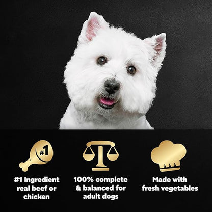Cesar Wholesome Bowls Adult Wet Dog Food, Beef, Chicken, Carrots, Barley & Green Beans Recipe and Chicken, Apple & Sweet Potato Recipe Variety Pack, Wet Food for Dogs, 3 oz., 6 Count