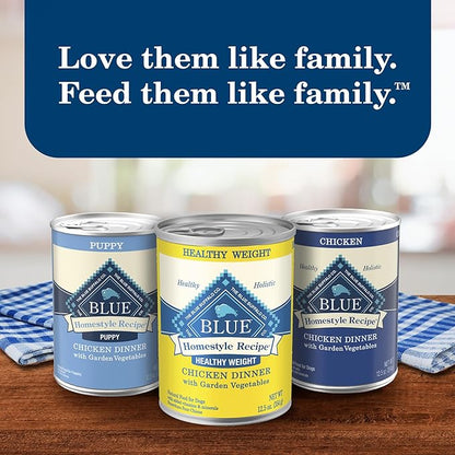 Blue Buffalo Homestyle Recipe Natural Adult Healthy Weight Wet Dog Food, Chicken 12.5-oz can (Pack of 12)
