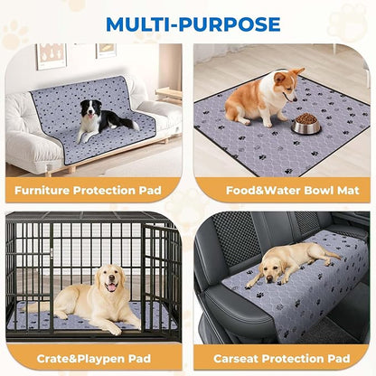 Fostanfly Non-Slip Washable Pee Pads for Dogs, 2 Pack Large 63"x63" Ultra-Absorbent and Leak-Proof Reusable Potty Training Pads for Dogs and Cats Puppy Pads