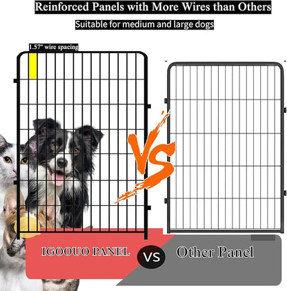 Portable Dog Fence Outdoor for Yard 36'' High, Dog Playpen with Rustproof and Sturdy Stakes for Medium/Large Dogs, 3ft Dog Play Pen for RV Camping(8 Panels)