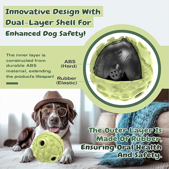 KADTC Dog Wobble Giggle Ball, XL Size, Roll Herding Chew Toy for Large Aggressive Chewers, Interactive Indoor Outdoor Play