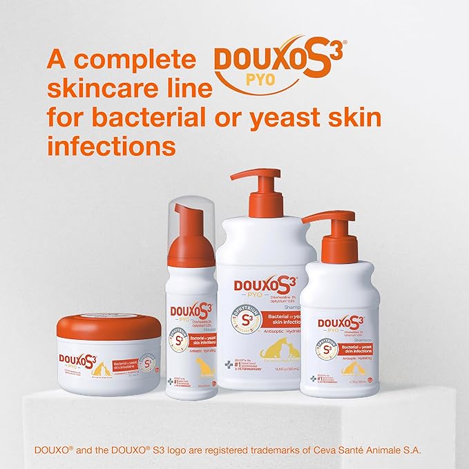 Douxo S3 Pyo Pads, Contains 3% Chlorhexidine & 0.5% Ophytrium, Antiseptic & Hydrating, For Bacterial or Yeast Skin Infections, For Dogs and Cats, 30 Pads