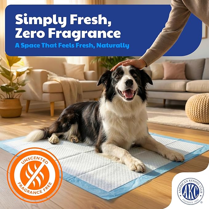 American Kennel Club Puppy Training Pads with Ultra Absorbent Quick Dry Gel – 28 x 30 Pee Pads for Dogs - 50 Count , XL(Unscented)