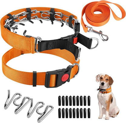 Classic Pets Dog Choke Pinch Collar with Nylon Comfort Tips and Quick Release Snap Buckle