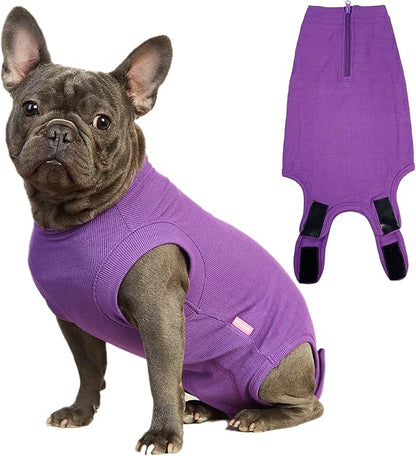 Recovery Suit for Dogs,Dog Cone Alternative Zipper Surgery Suit Female Spay,Soft Dog Surgery Suit for Anti Licking,Breathable Surgical Suit for Dogs Female Spay