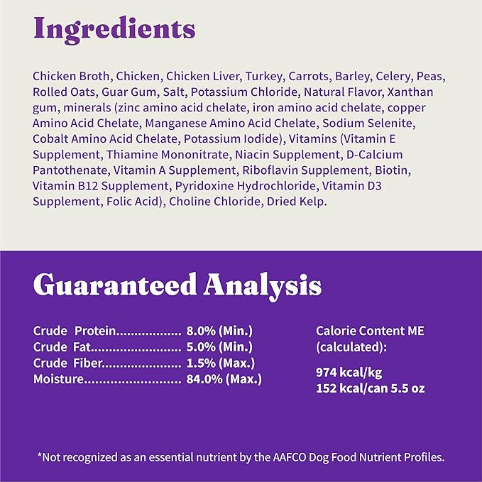Halo Wet Dog Food Whole Chicken Stew Recipe, Healthy Grains Real Meat Canned Dog Food, Meal or Topper, 5.5 Oz Can (Pack of 12)