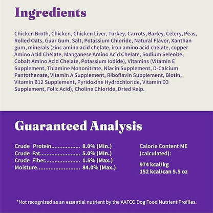 Halo Wet Dog Food Whole Chicken Stew Recipe, Healthy Grains Real Meat Canned Dog Food, Meal or Topper, 5.5 Oz Can (Pack of 12)