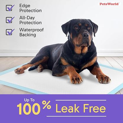 PETSWORLD Extra Large Potty Pads for Dogs, Odor Eliminating 30" x 36", 150 Count Pee Pads for Dogs, Gigantic XL Dog Pads, 5 Layer Ultra Absorbent Technology, Leak Proof Training Pads for Dogs & Cats