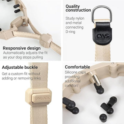 SVD.PET Dog Prong Collar for No-Pull Training, Quick-Release Buckle Adjustable Pinch Collar for Small Dogs (Tan, Small Size, Suitable Neck Girth: 7"-10")
