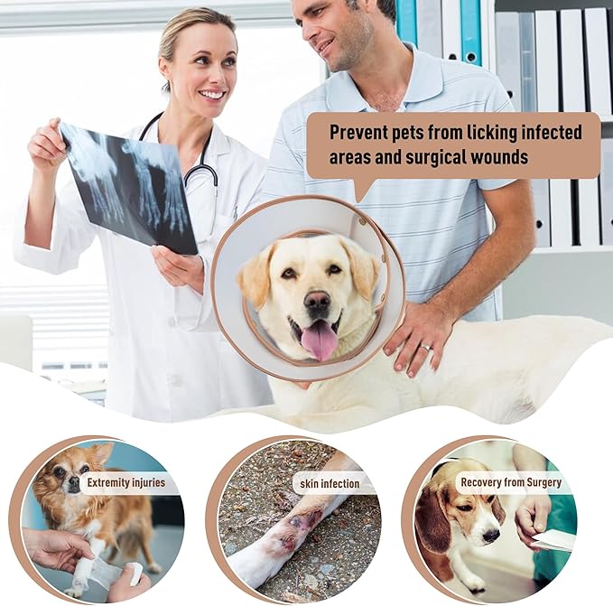 Soft E-Collar for Dogs and Cats, Adjustable Post-Surgery Collar, Tan XLarge