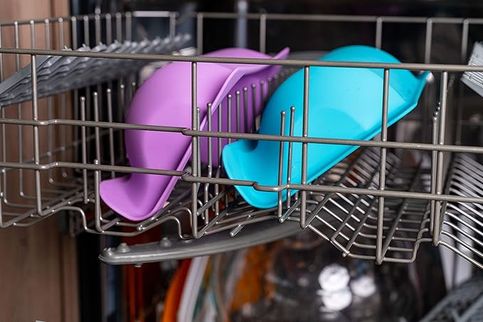 Fluff Trough Elevated Dog Bowl for Food | 5inch Tall Cat & Dog Feeding Station | Vet Approved Non-Toxic Silicone Feeder Bowl Insert | Raised Bowl for Medium and Small Dog/Pet with Flat Face
