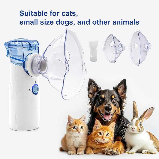 Portabe Cat Nebulizer,Handheld Nebulizer of Cool Mist for Dog Pets, USB Rechargeable Veterinary Nebulizer,Steam Inhaler for Home Office Use for Breathing Problems,Animal Use