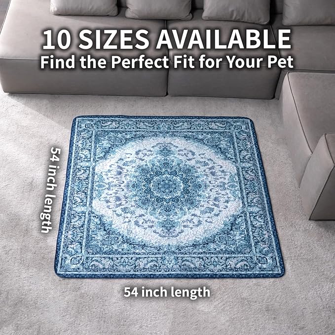 Washable Pee Pads for Dogs, Reusable Puppy Potty Training Pads, Ultra-Absorbent Thick Waterproof Leak-Proof Non-Slip Pads & Mat for Crate, Playpen, Floor, Whelping & Housebreaking , 2 Pack 54"x54"