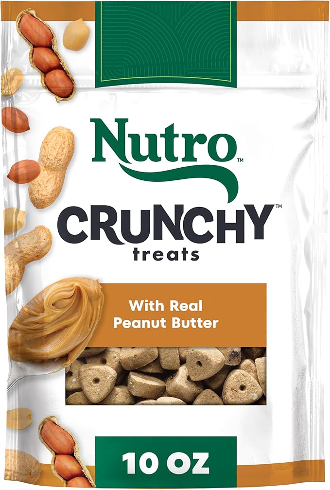 Nutro Crunchy Dog Treats with Real Peanut Butter, Training Treats for Dogs, 10 oz. Bag