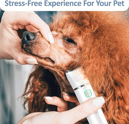 Luxuz 3-in-1 Dog & Cat Grooming Kit, Rechargeable Quiet Pet Clippers with Nail Grinder & Paw Trimmer, Cordless Low-Noise Electric Grooming Trimmer with Guide Combs for Small Medium Pets