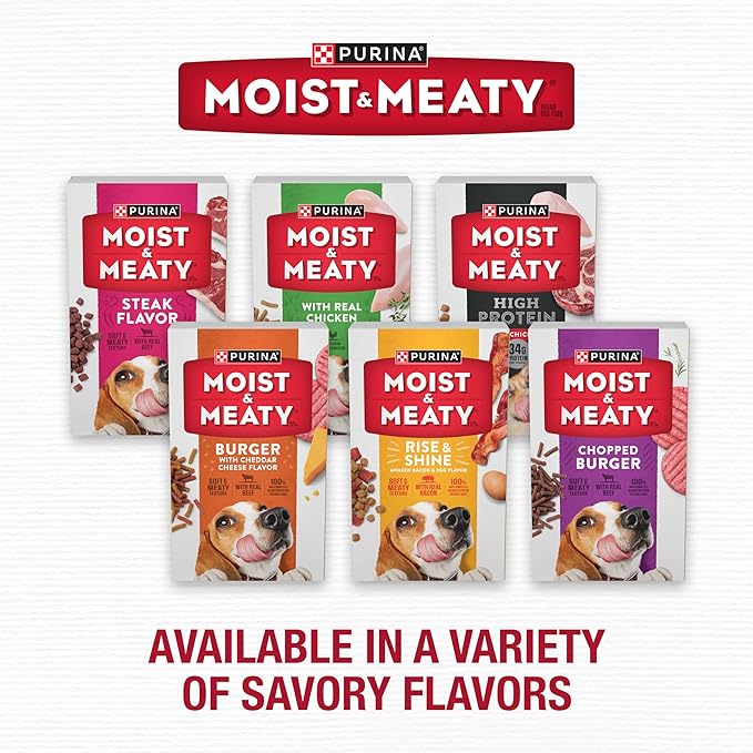 Purina Moist and Meaty Burger With Cheddar Cheese Flavor Dry Soft Dog Food Pouches - (Pack of 4) 12 ct. Pouches
