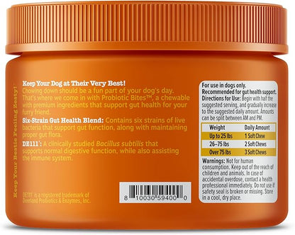 Zesty Paws Probiotics for Dogs, Digestive Enzymes Gut Flora, Digestive Health, Diarrhea & Bowel Support, DE111, Dog Probiotics Soft Chew for Pet Immune System, Chicken, 50 Ct (Pack of 2)
