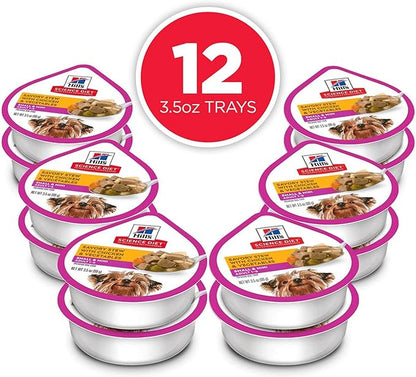 Hill's Science Diet Adult 1-6 Small & Mini Wet Dog Food, Chicken & Vegetables, 3.5 oz. Trays, 12-Pack