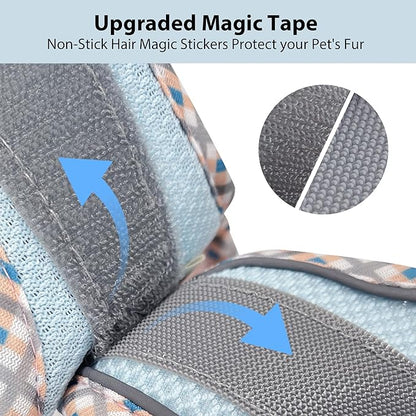 AIITLE Escape-Proof Dog Harness - Extra Soft Jacquard Fabric with Moisture-Wicking Lining, Adjustable Fit for Boston Terrier, Pekingese - Running, Playdates, Outdoor Adventures (Blue-Pink, L)