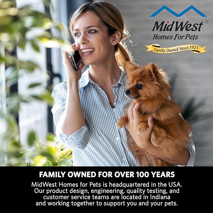 MidWest Homes for Pets Large Dog Crate Cover, Black Polyester Privacy Kennel Cover Fits Most 42-inch Crates, Machine Washable, Reduces Barking & Chewing