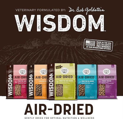 Earth Animal Wisdom Air Dried Dog Food - Chicken, Turkey & from The Sea Variety Pack Premium Natural Dry Dog Food for All Breeds & Ages - 2 Lbs Bag (3 Pack)
