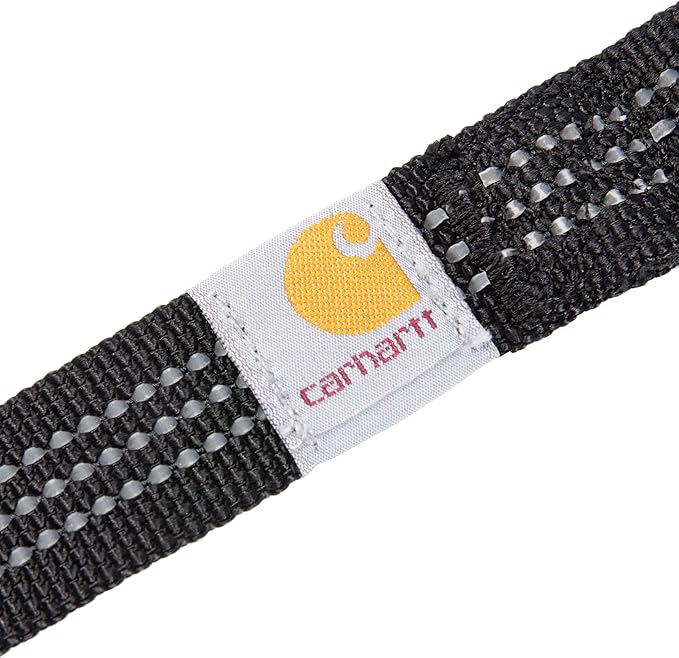Carhartt Pet Durable Nylon Webbing Shock Absorbing Leash for Dogs, Reflective Stitching for Visibility, Black, Large