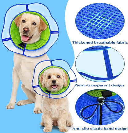 Soft Dog Cone Collar - Adjustable Recovery Padding Cone for Small Dogs After Surgery to Stop Licking, Breathable Lightweight Elizabethan Protective Neck Collar for Pet Cat Puppy (M)