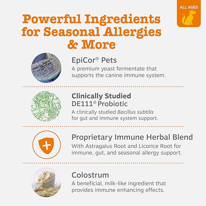 Zesty Paws Dog Allergy Relief - Anti Itch Supplement - Omega 3 Probiotics for Dogs - Digestive Health - Soft Chews for Skin & Seasonal Allergies - with Epicor Pets - Bison - 90ct (Pack of 2)