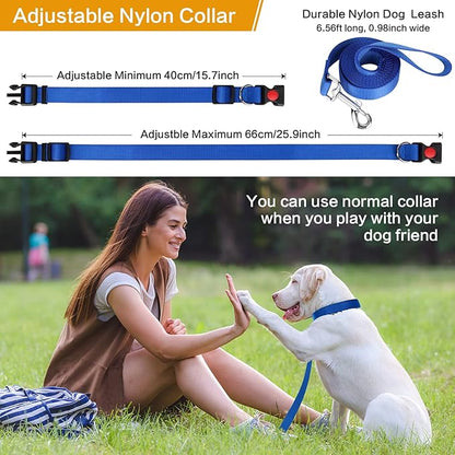 Prong Training Collar with Comfort Tips and Quick Release Snap Buckle - Dog Choke Pinch Collar with Nylon Cover - Classic Collar and Leash