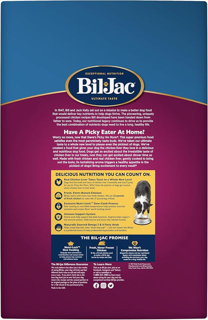 Bil-Jac Picky No More Medium & Large Breed Dry Dog Food, Chicken Liver Recipe, 27 lb