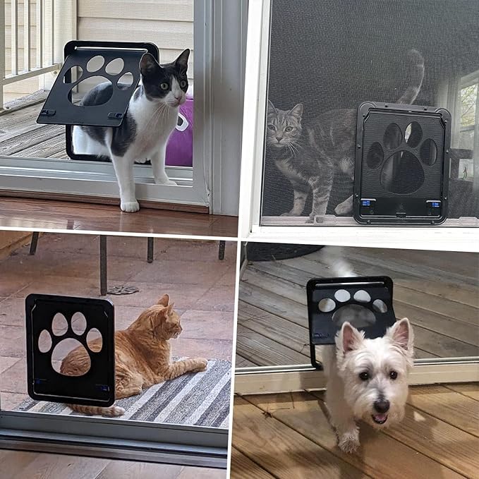 Petleso Dog Screen Door, Pet Screen Door Lockable Doggie Door for Screen Easy Install Pet Door for Doggy and Cat, Inner Size 8.25"×10.5" etleso